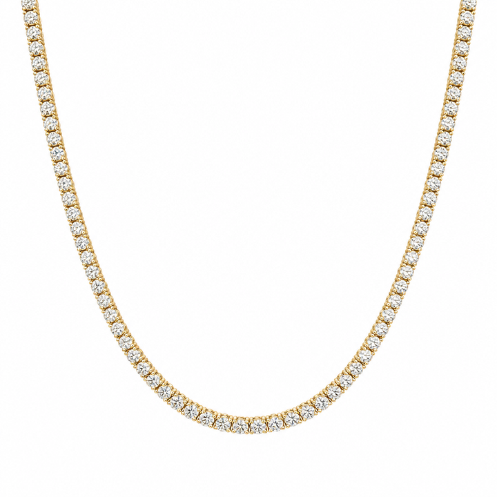 13 carat round lab grown diamond tennis necklace