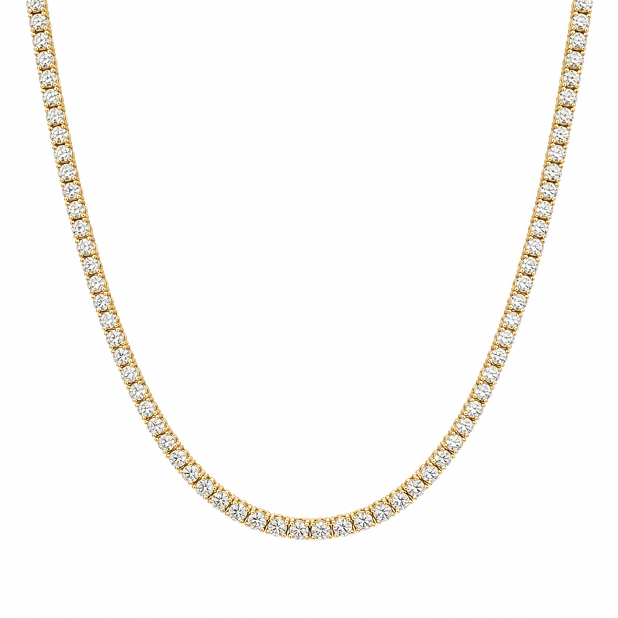 13 carat round lab grown diamond tennis necklace