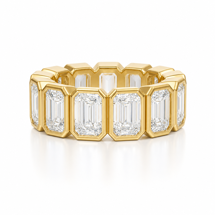 Emerald Bezel Vertical Eternity Band