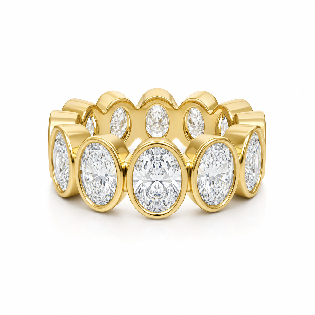 Oval Bezel Vertical Eternity Band