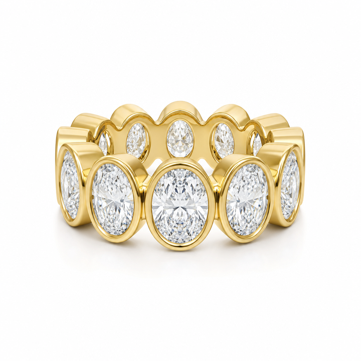 Oval Bezel Vertical Eternity Band