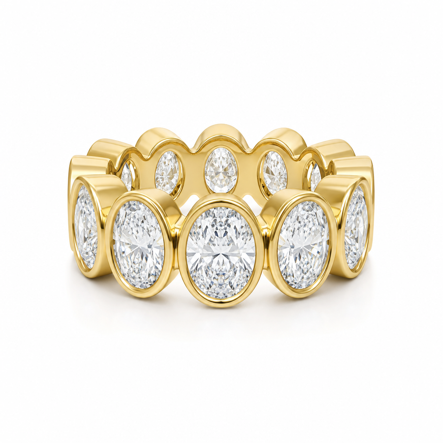 Oval Bezel Vertical Eternity Band