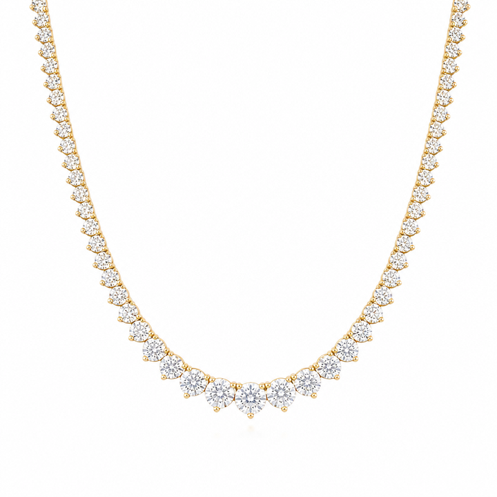 15 Carat Lab Grown Diamond Graduated Tennis Necklace