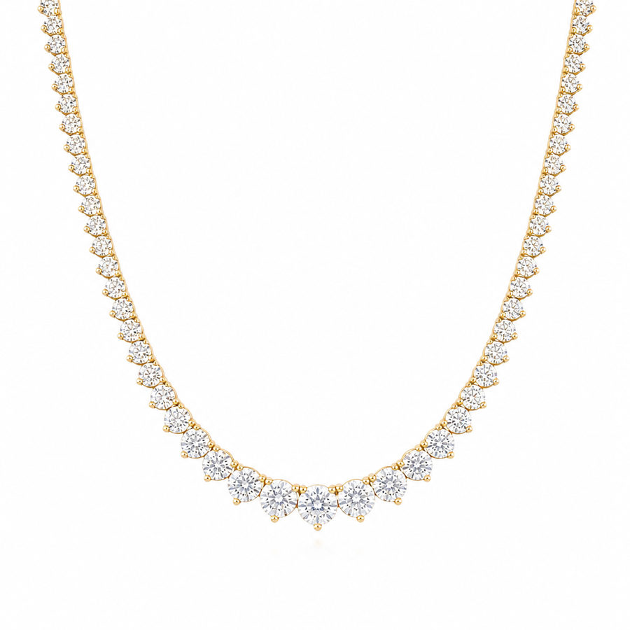 15 Carat Lab Grown Diamond Graduated Tennis Necklace
