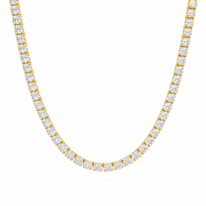 27 Carat Round Lab Grown Diamond Tennis Necklace