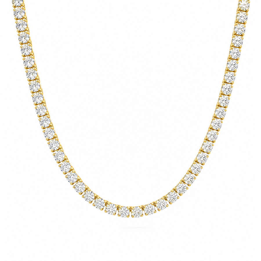 27 Carat Round Lab Grown Diamond Tennis Necklace