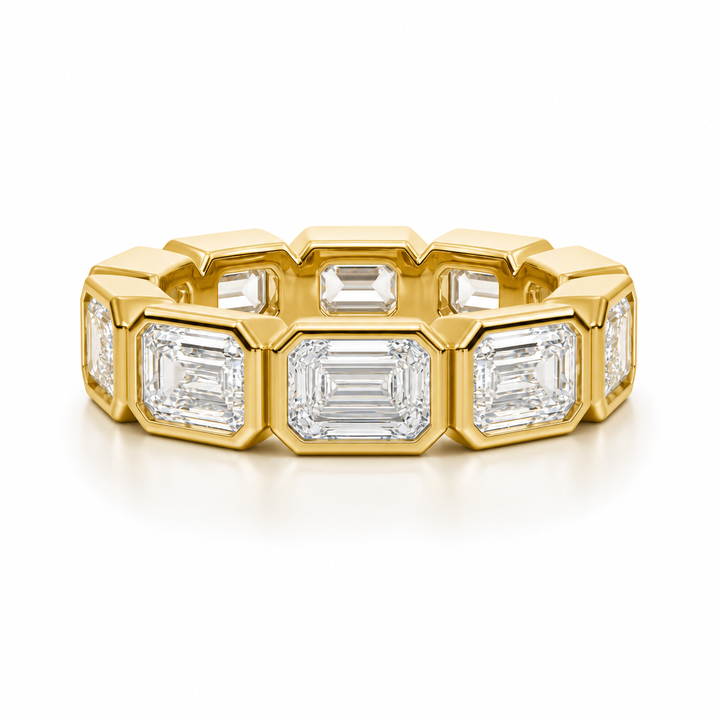 Emerald Bezel Horizontal Eternity Band