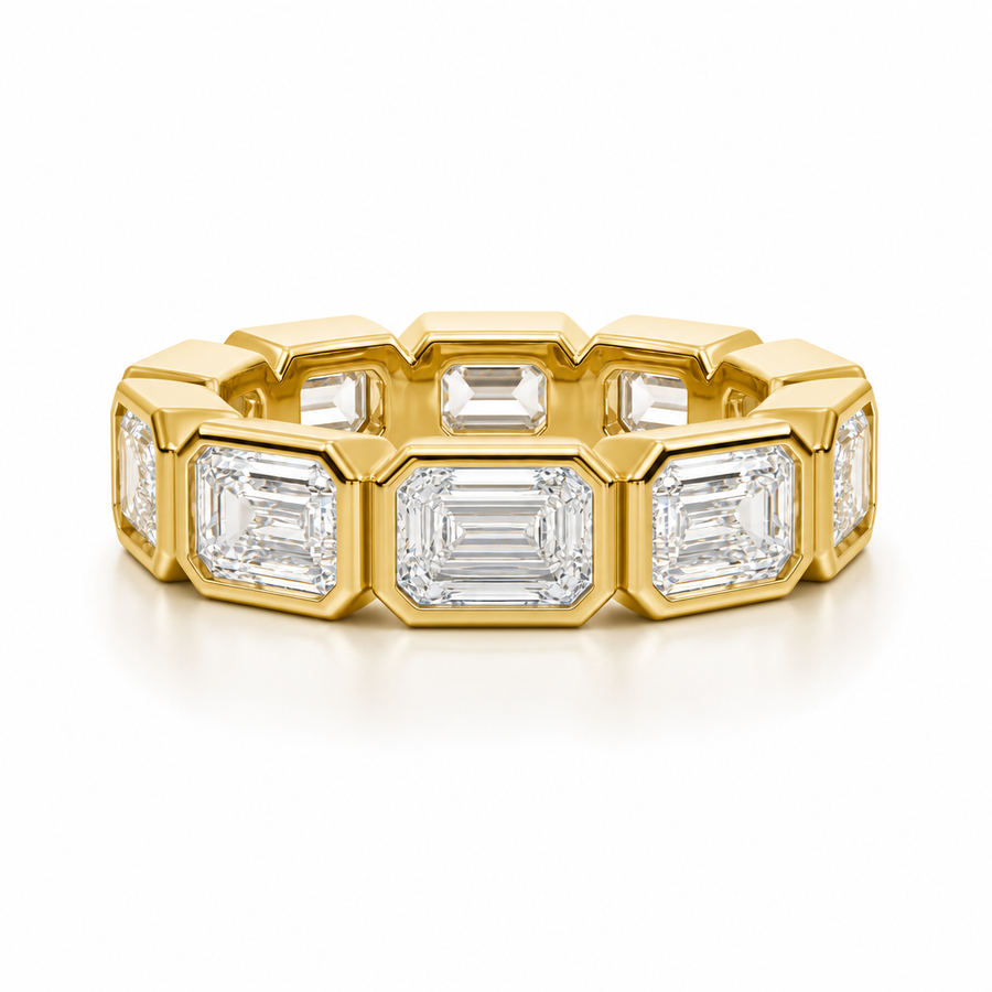 Emerald Bezel Horizontal Eternity Band
