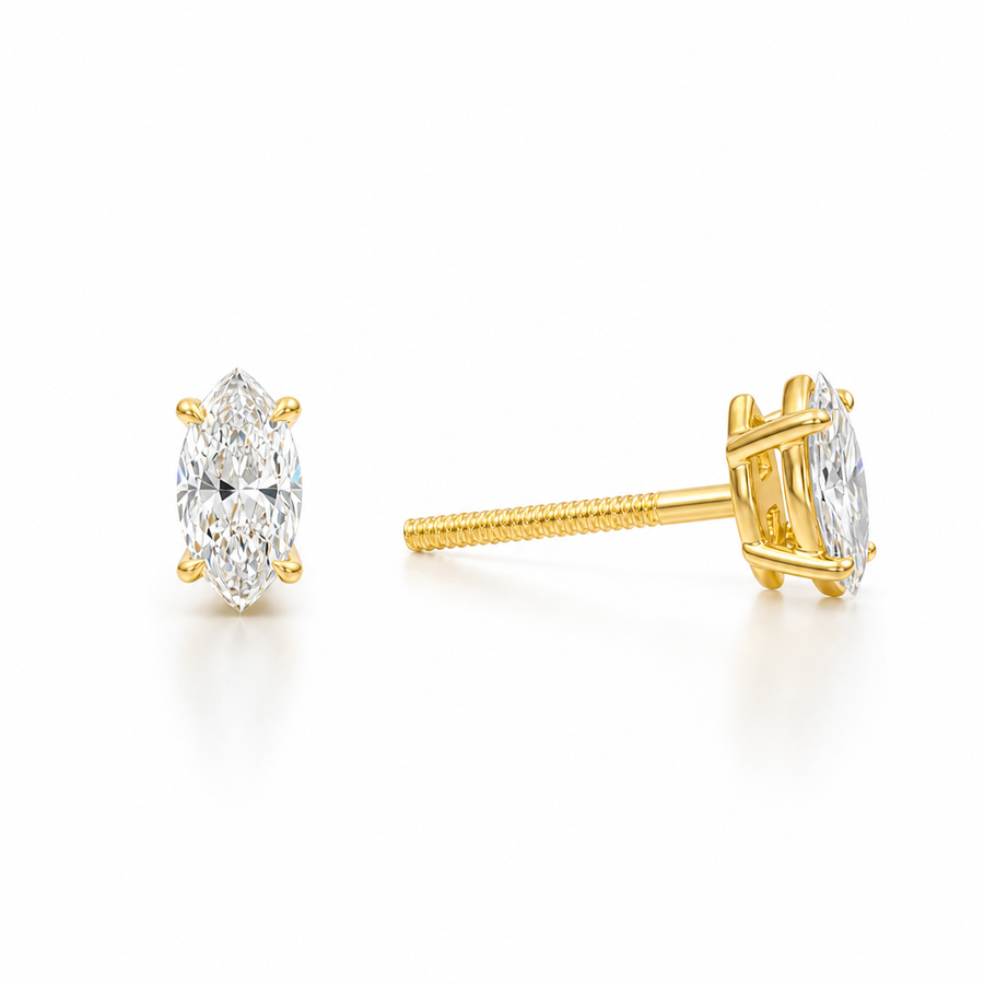 Marquise Lab Grown Diamond Stud Earrings