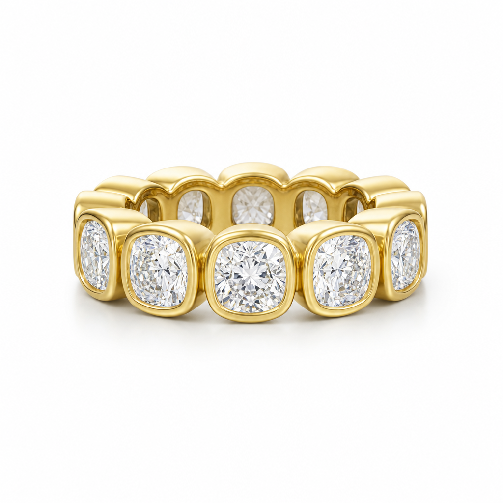 Cushion Bezel Eternity Band