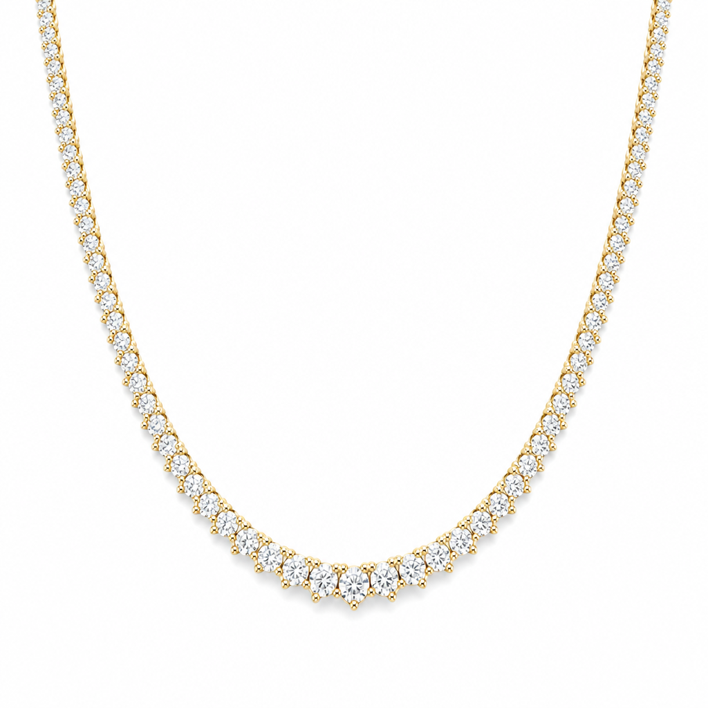 5 Carat Lab Grown Diamond Graduated Tennis Necklace