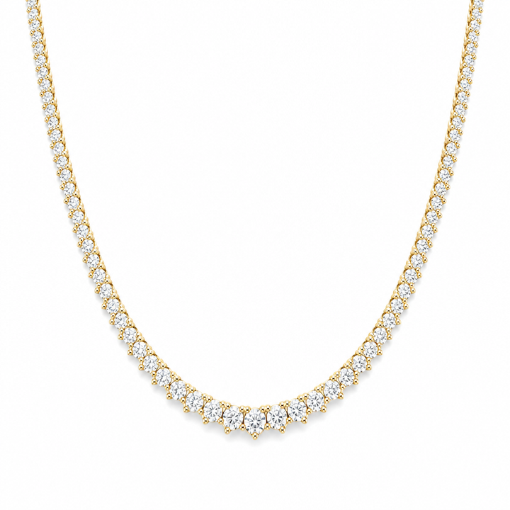 5 Carat Lab Grown Diamond Graduated Tennis Necklace