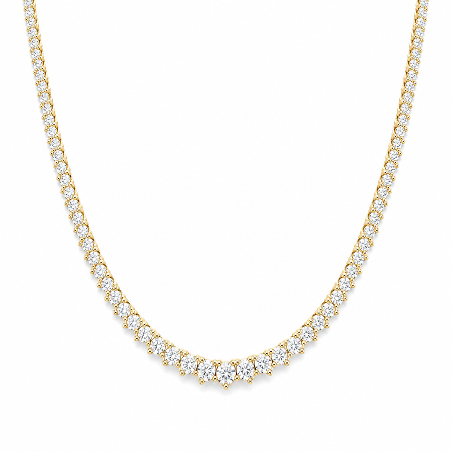 5 Carat Lab Grown Diamond Graduated Tennis Necklace