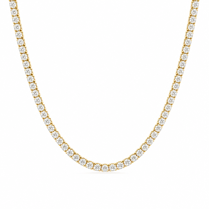20 Carat Round Lab Grown Diamond Tennis Necklace
