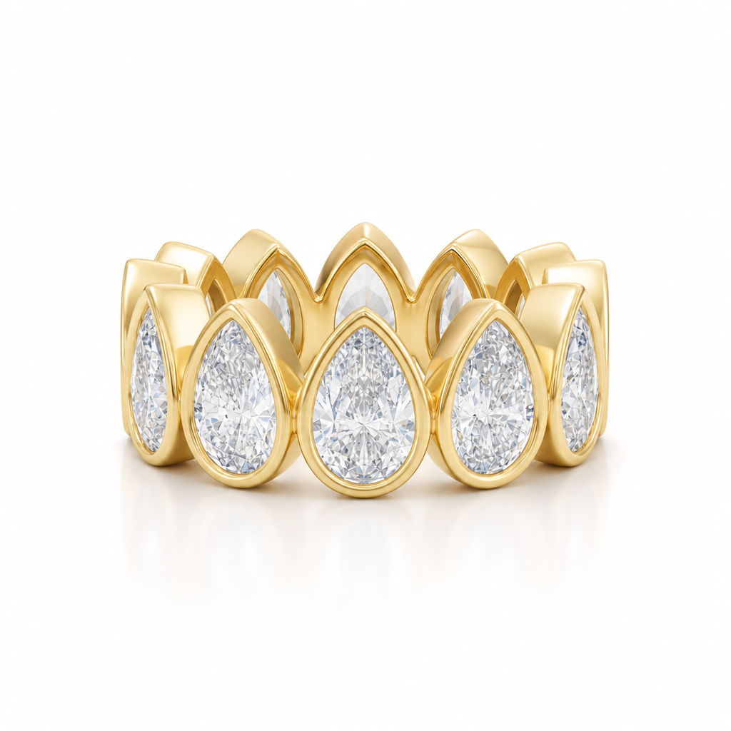 Pear Bezel Vertical Eternity Band
