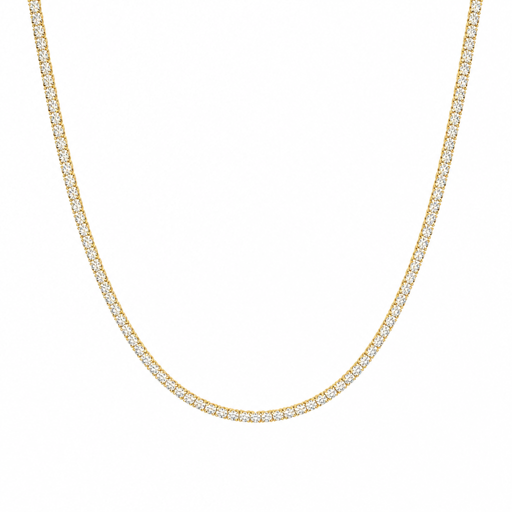 7 carat round lab grown diamond tennis necklace