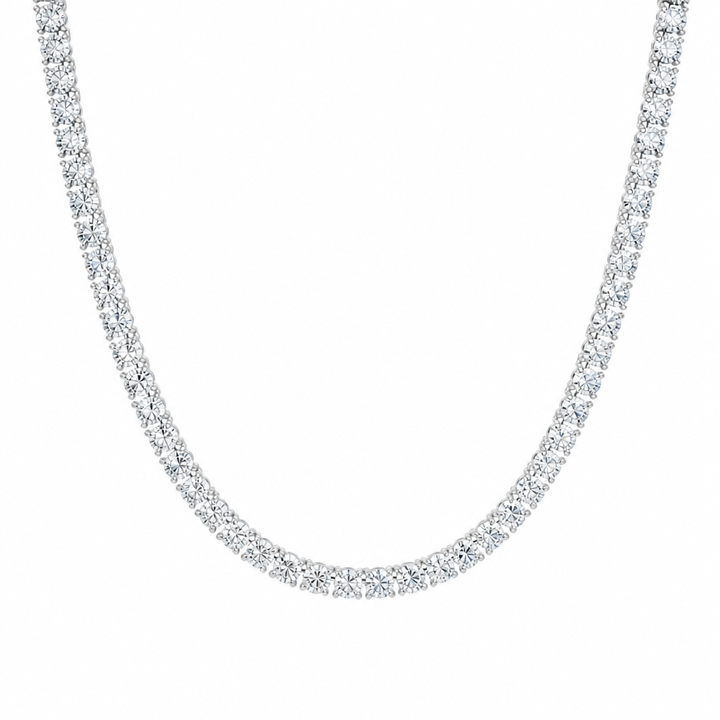 25 Carat Round Lab Grown Diamond Tennis Necklace