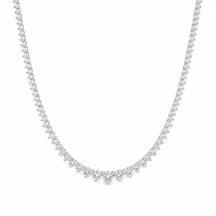 10 Carat Lab Grown Diamond Graduated Tennis Necklace