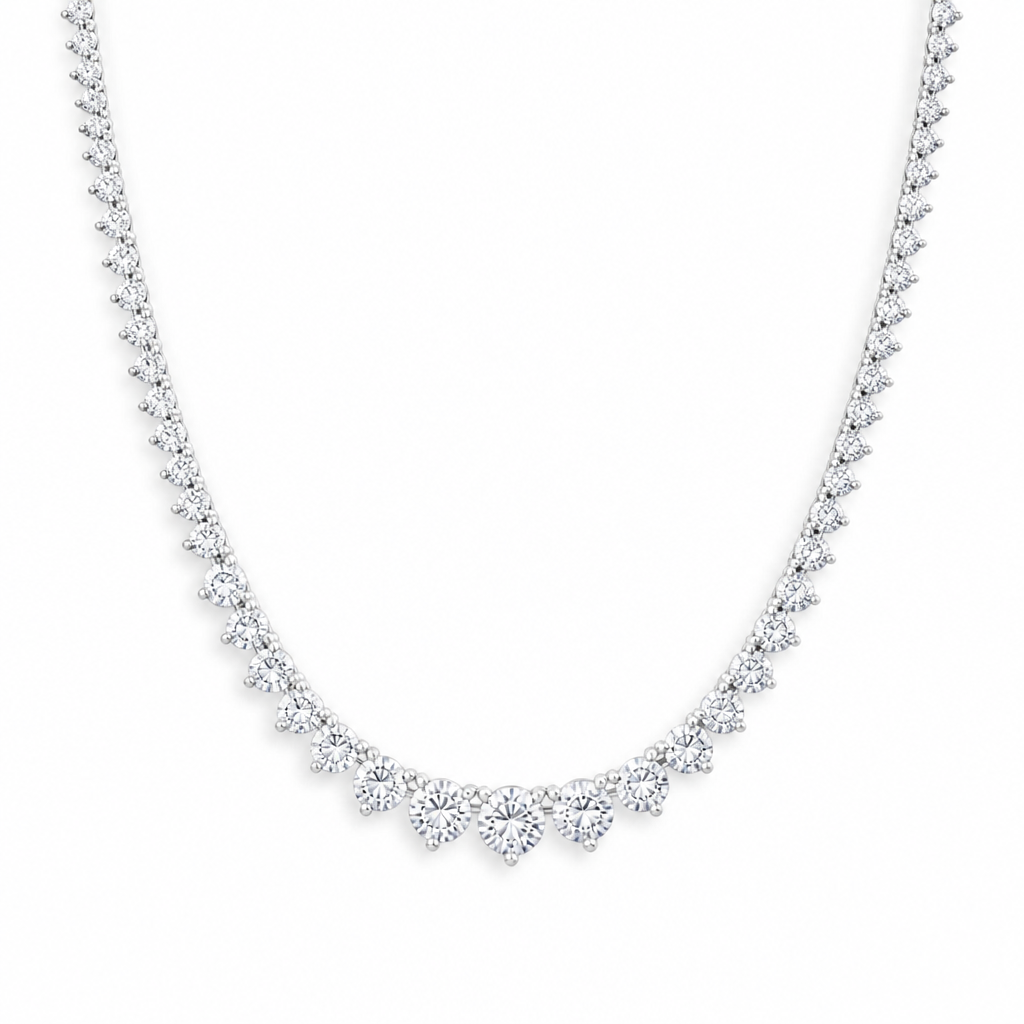 13 Carat Lab Grown Diamond Graduated Tennis Necklace