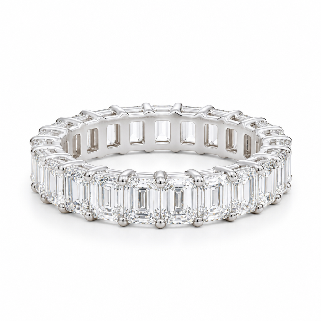 Emerald Basket Eternity Band