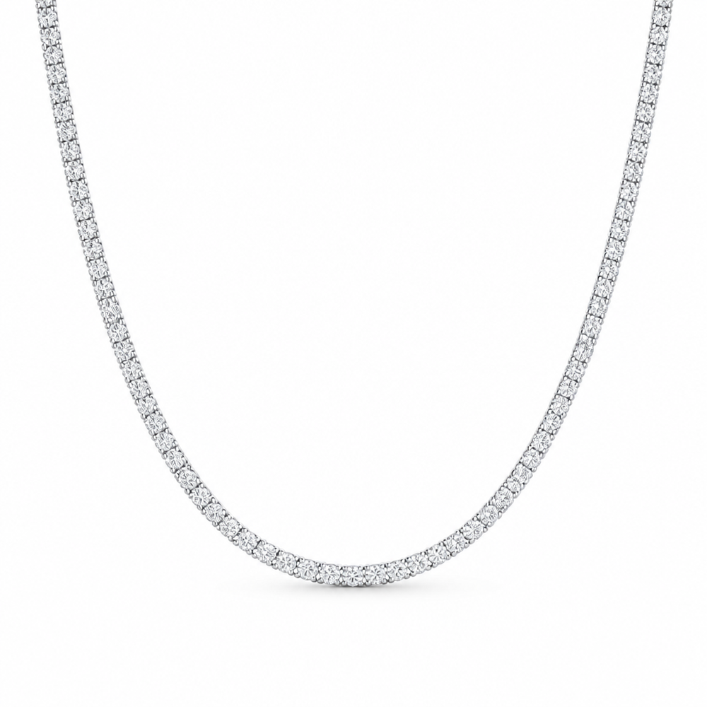 7 carat round lab grown diamond tennis necklace