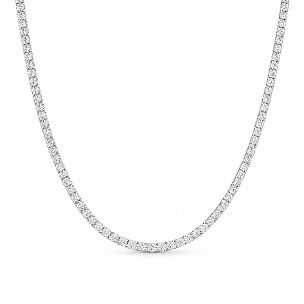 7 carat round lab grown diamond tennis necklace