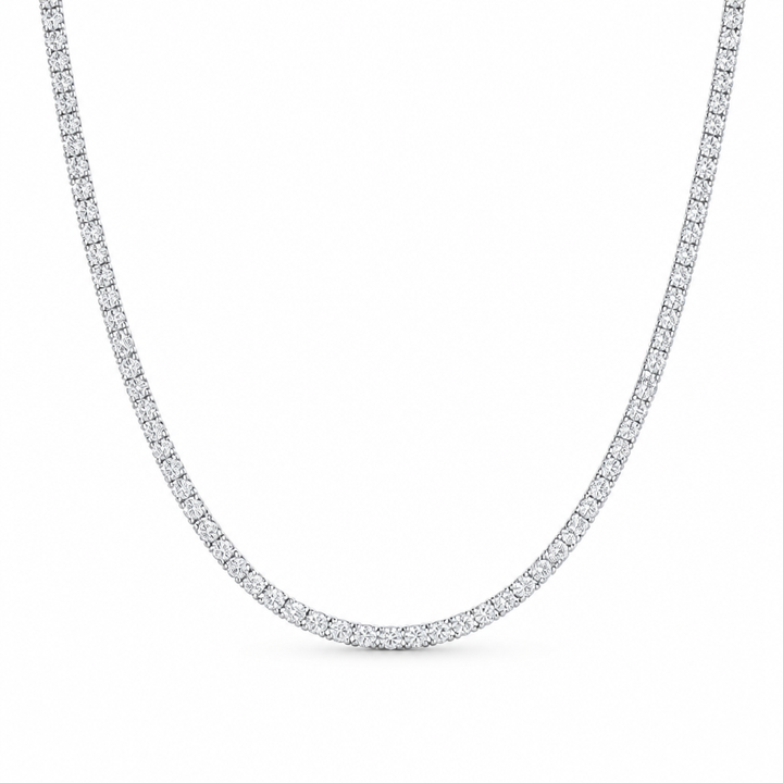 7 carat round lab grown diamond tennis necklace
