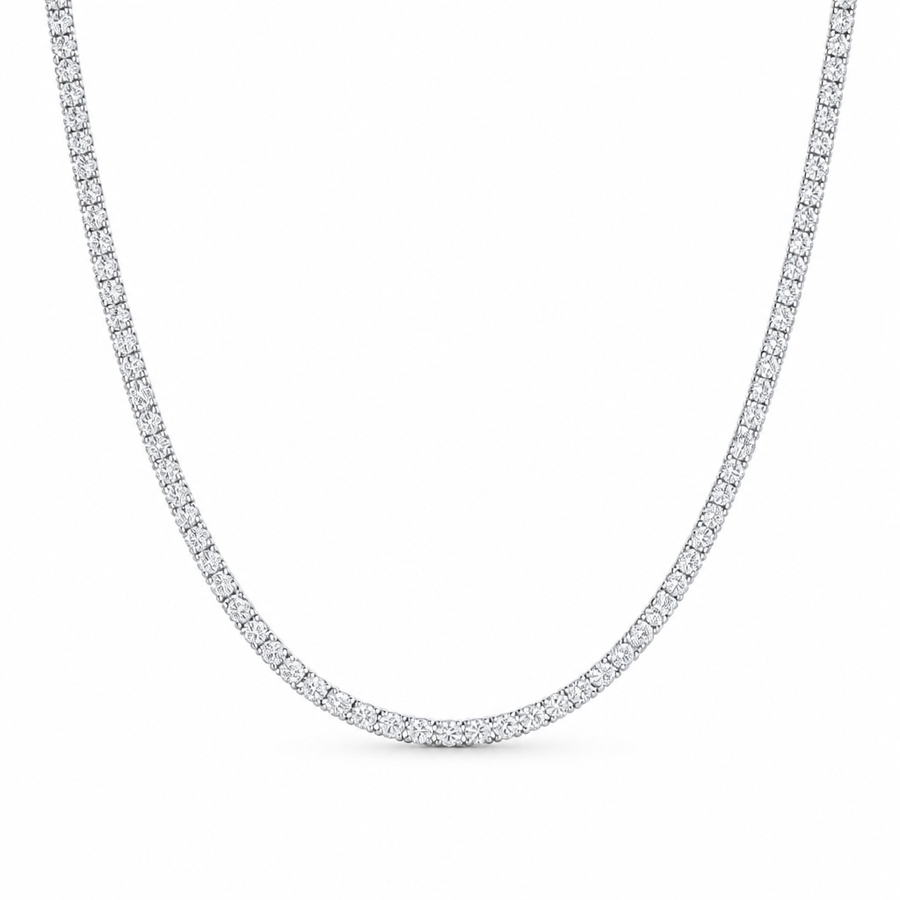 7 carat round lab grown diamond tennis necklace