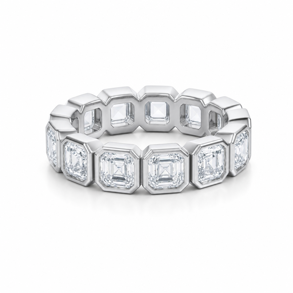 Asscher Bezel Eternity Band