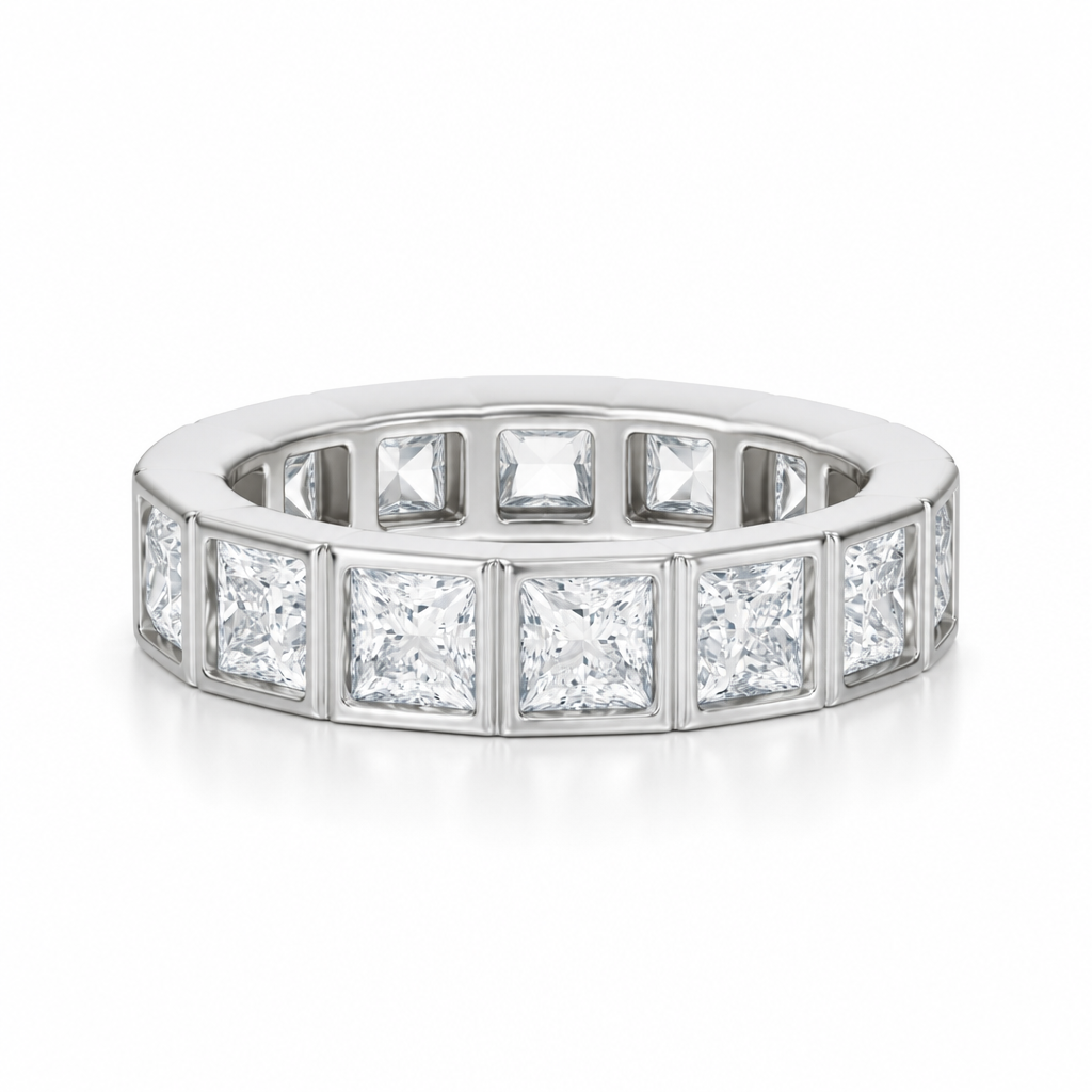 Princess Bezel Eternity Band