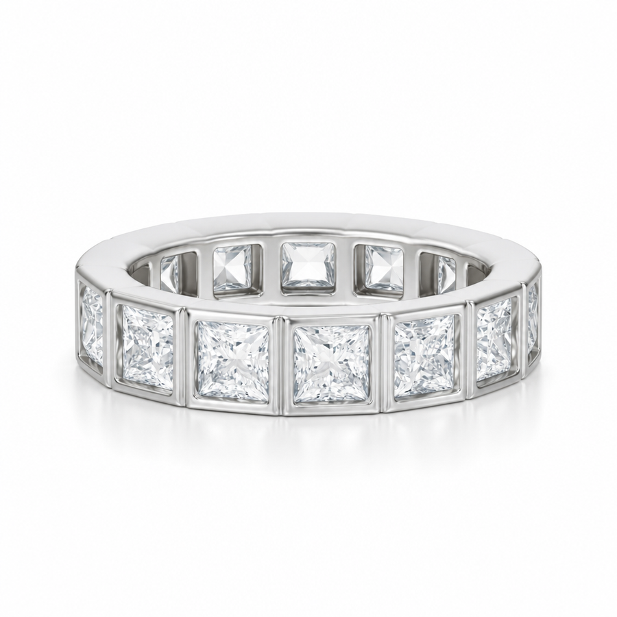 Princess Bezel Eternity Band