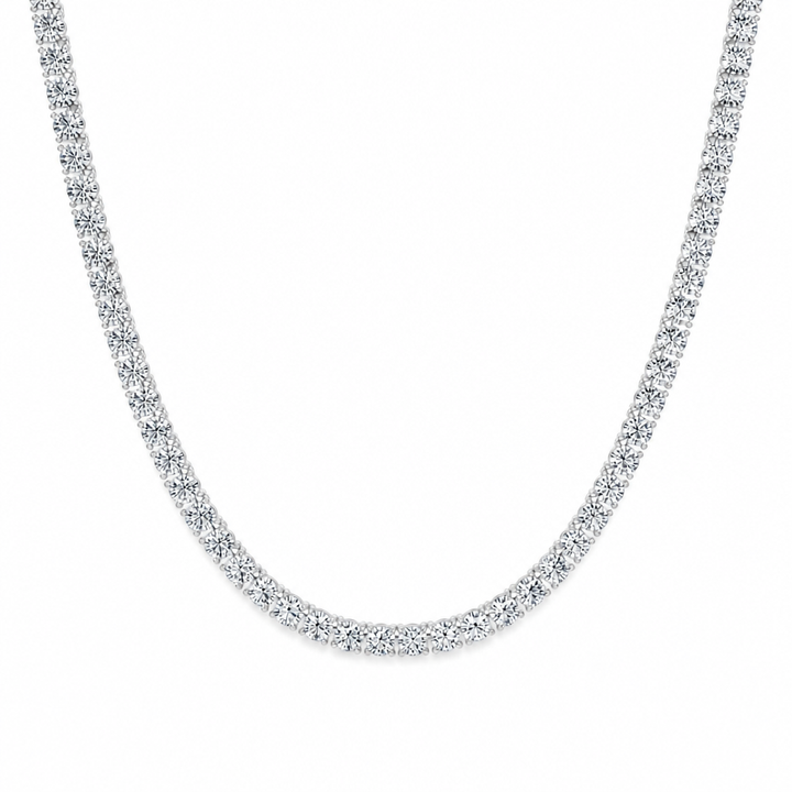 20 Carat Round Lab Grown Diamond Tennis Necklace