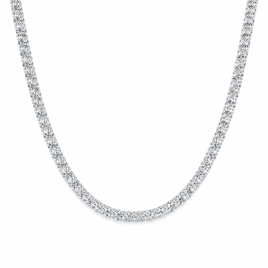 20 Carat Round Lab Grown Diamond Tennis Necklace
