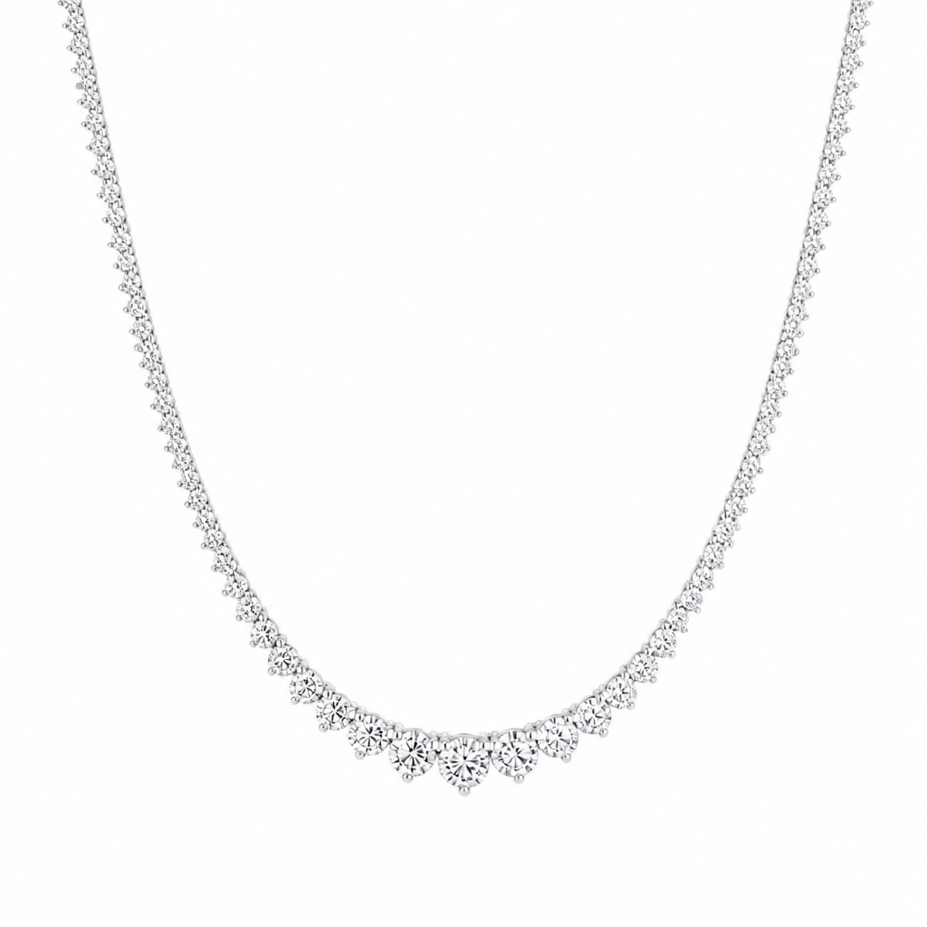 5 Carat Lab Grown Diamond Graduated Tennis Necklace