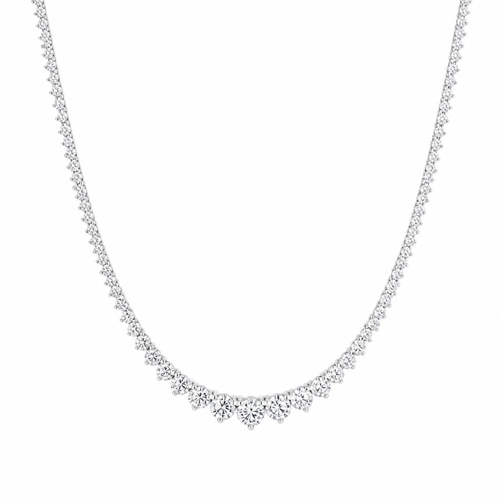 5 Carat Lab Grown Diamond Graduated Tennis Necklace