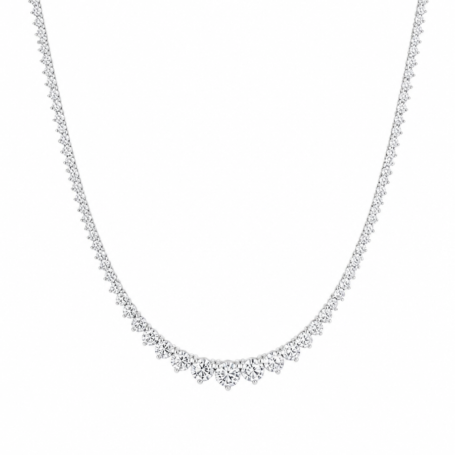 5 Carat Lab Grown Diamond Graduated Tennis Necklace
