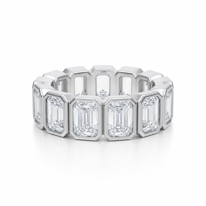 Emerald Bezel Vertical Eternity Band