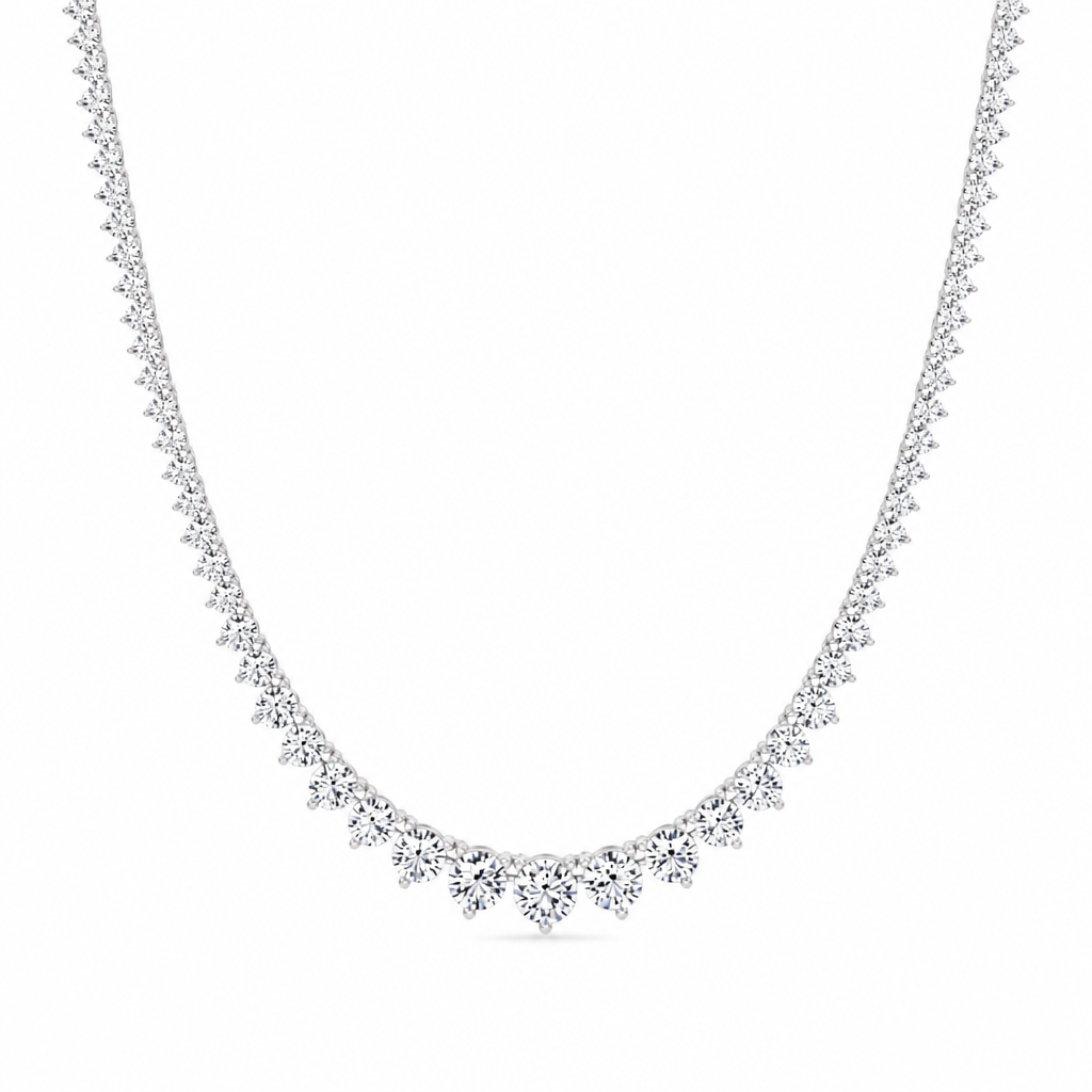 15 Carat Lab Grown Diamond Graduated Tennis Necklace