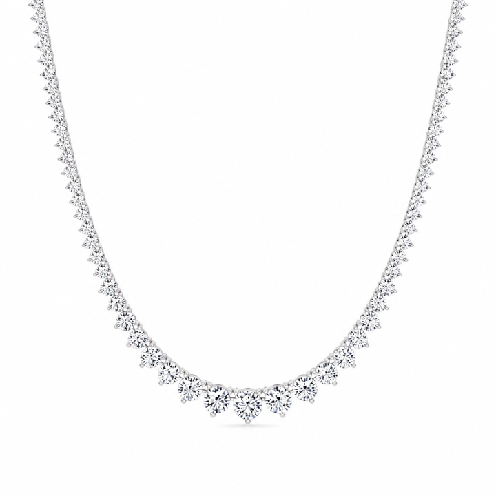15 Carat Lab Grown Diamond Graduated Tennis Necklace