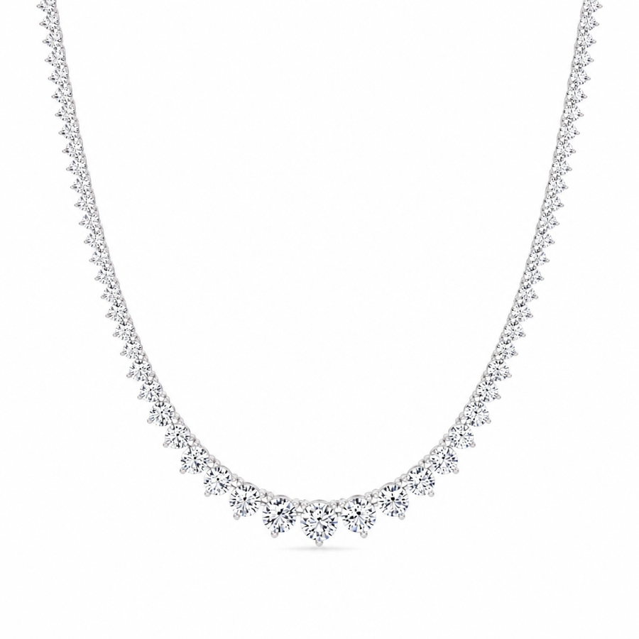 15 Carat Lab Grown Diamond Graduated Tennis Necklace