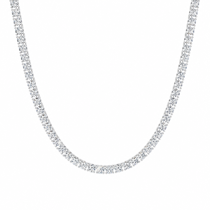 22 Carat Round Lab Grown Diamond Tennis Necklace