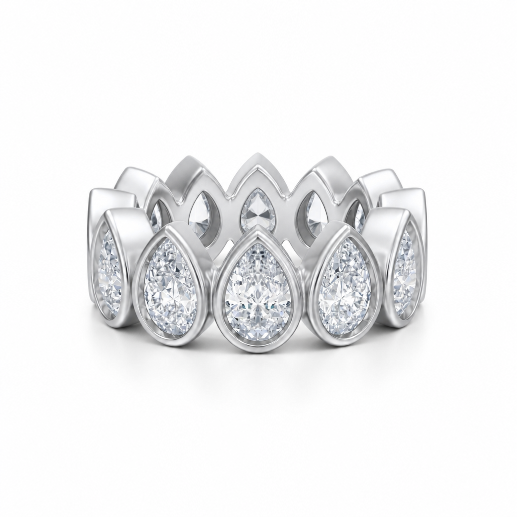 Pear Bezel Vertical Eternity Band
