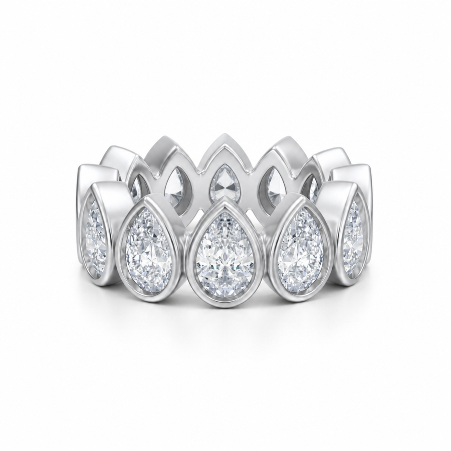 Pear Bezel Vertical Eternity Band