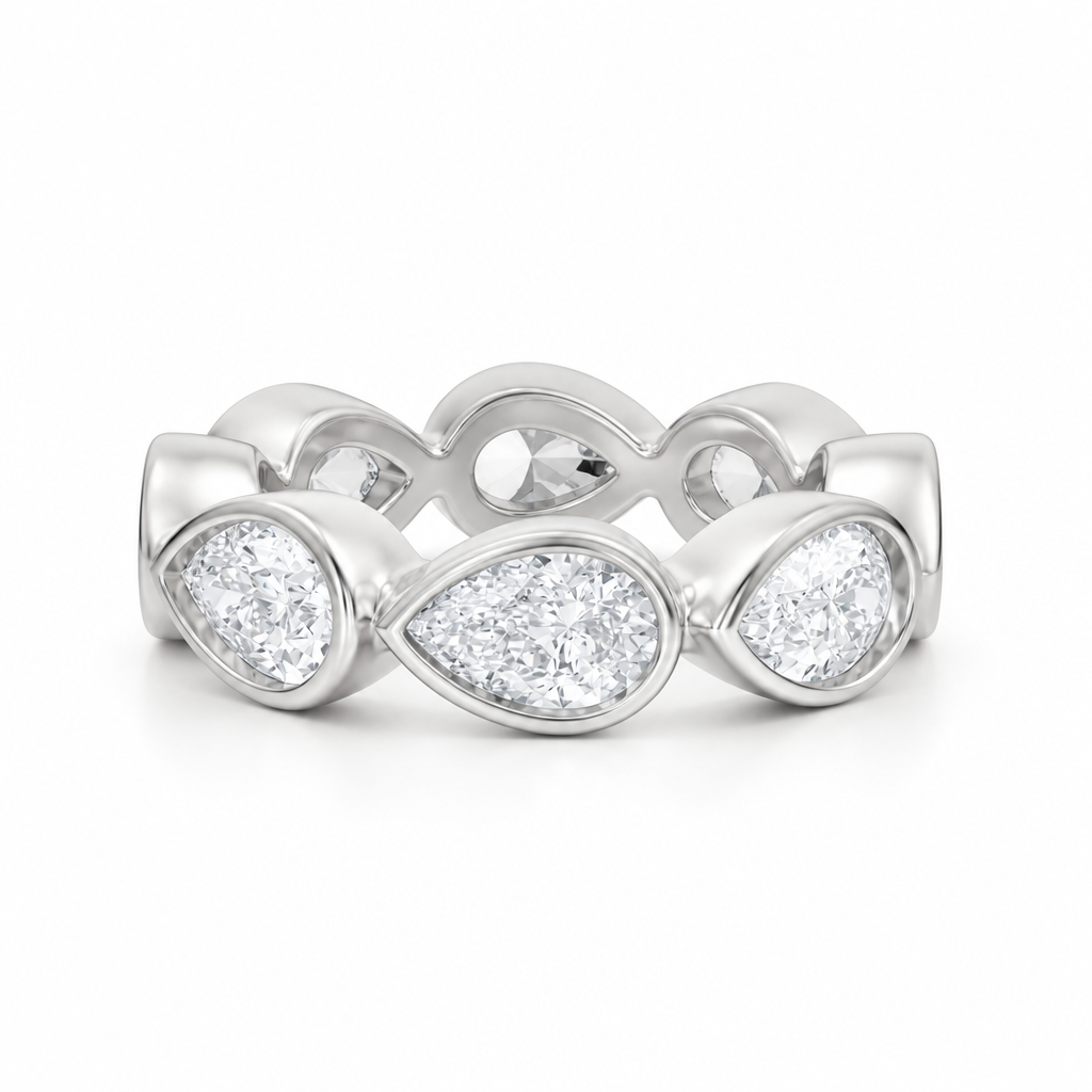 Pear Bezel Horizontal Eternity Band