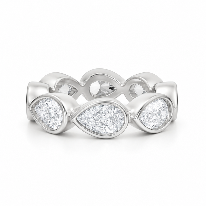 Pear Bezel Horizontal Eternity Band