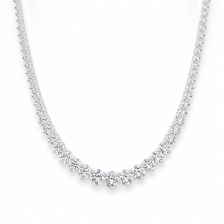 18 Carat Lab Grown Diamond Graduated Tennis Necklace