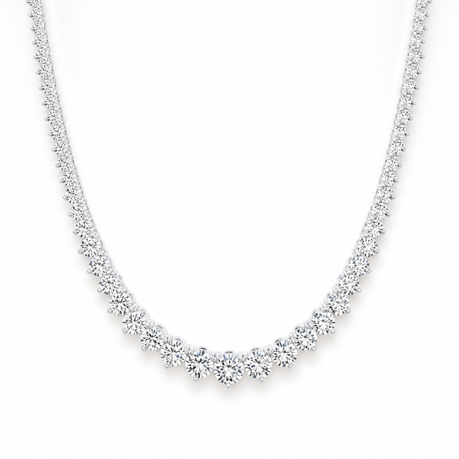 18 Carat Lab Grown Diamond Graduated Tennis Necklace