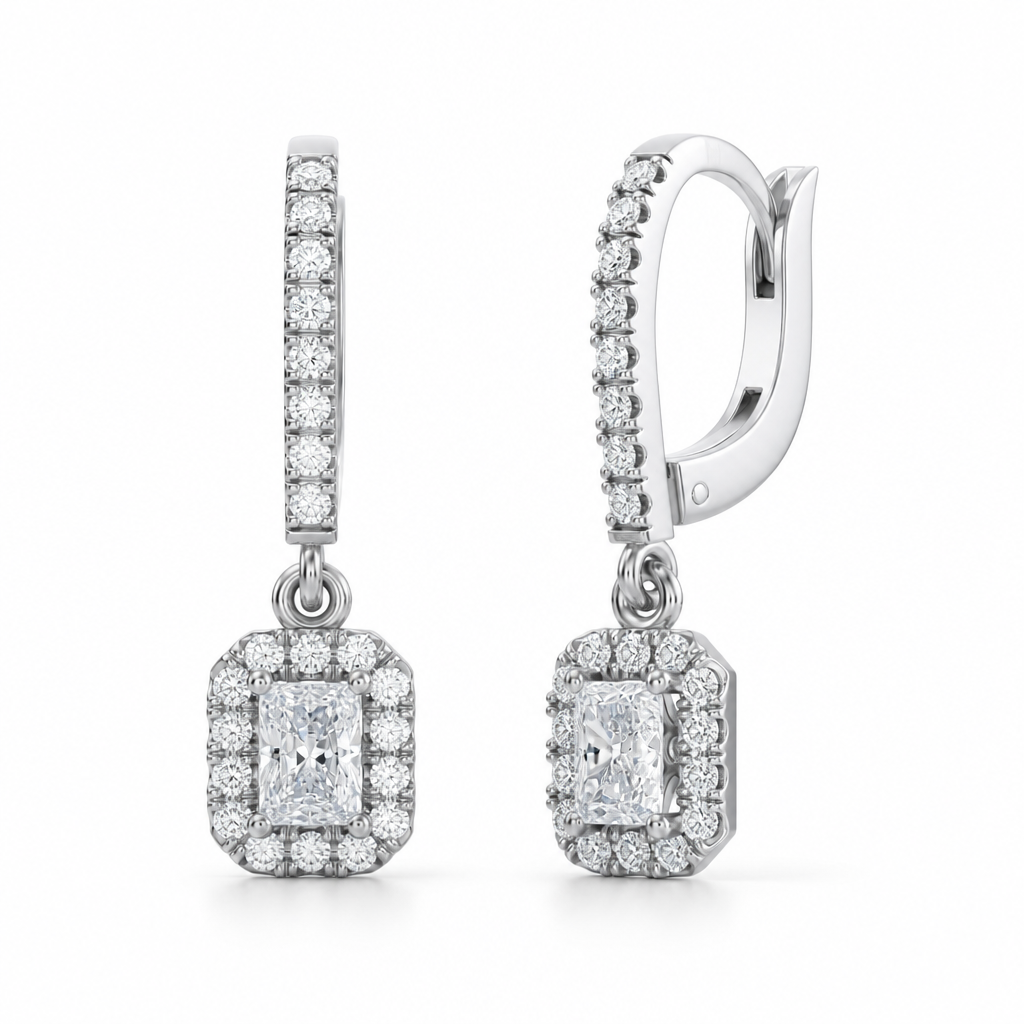 Radiant Halo Drop Earrings