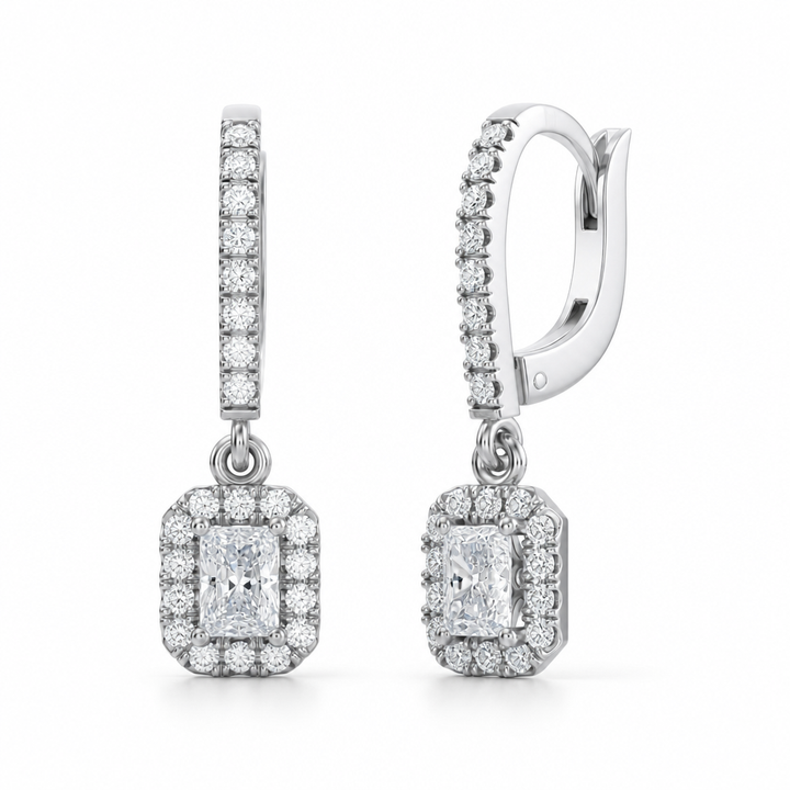 Radiant Halo Drop Earrings