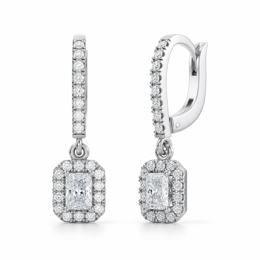 Radiant Halo Drop Earrings